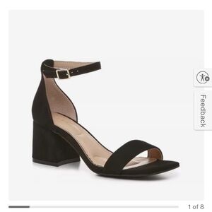 Kelly & Katie Black Ankle Strap Heels